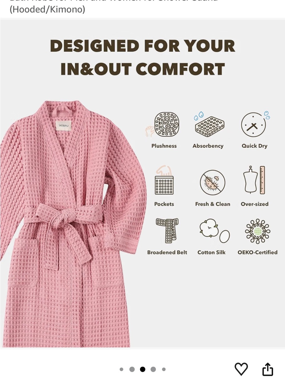 KOSMO  BATH ROBE, SIZE S-M - Picture 14 of 17